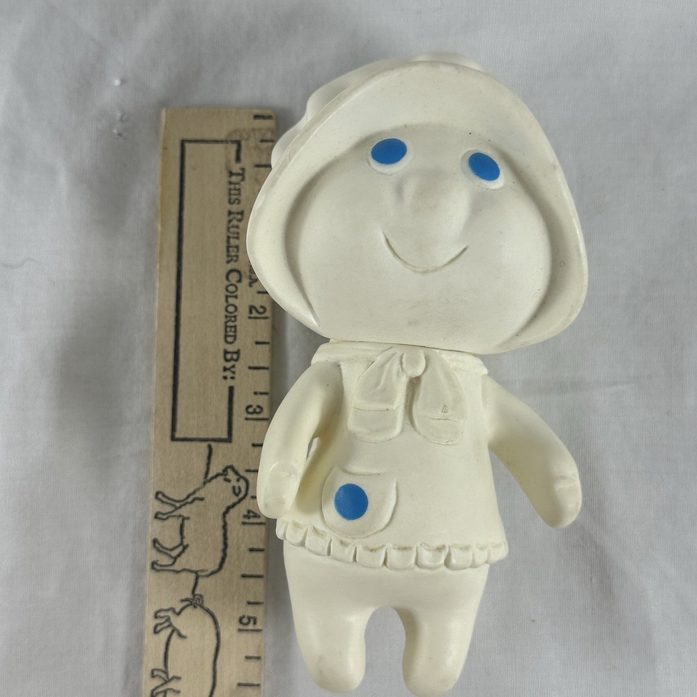 Vintage 1970s Pillsbury Dough Boy 1971 & Girl 1972 Rubber Dolls Poppin Set of 2 - Picture 9 of 16